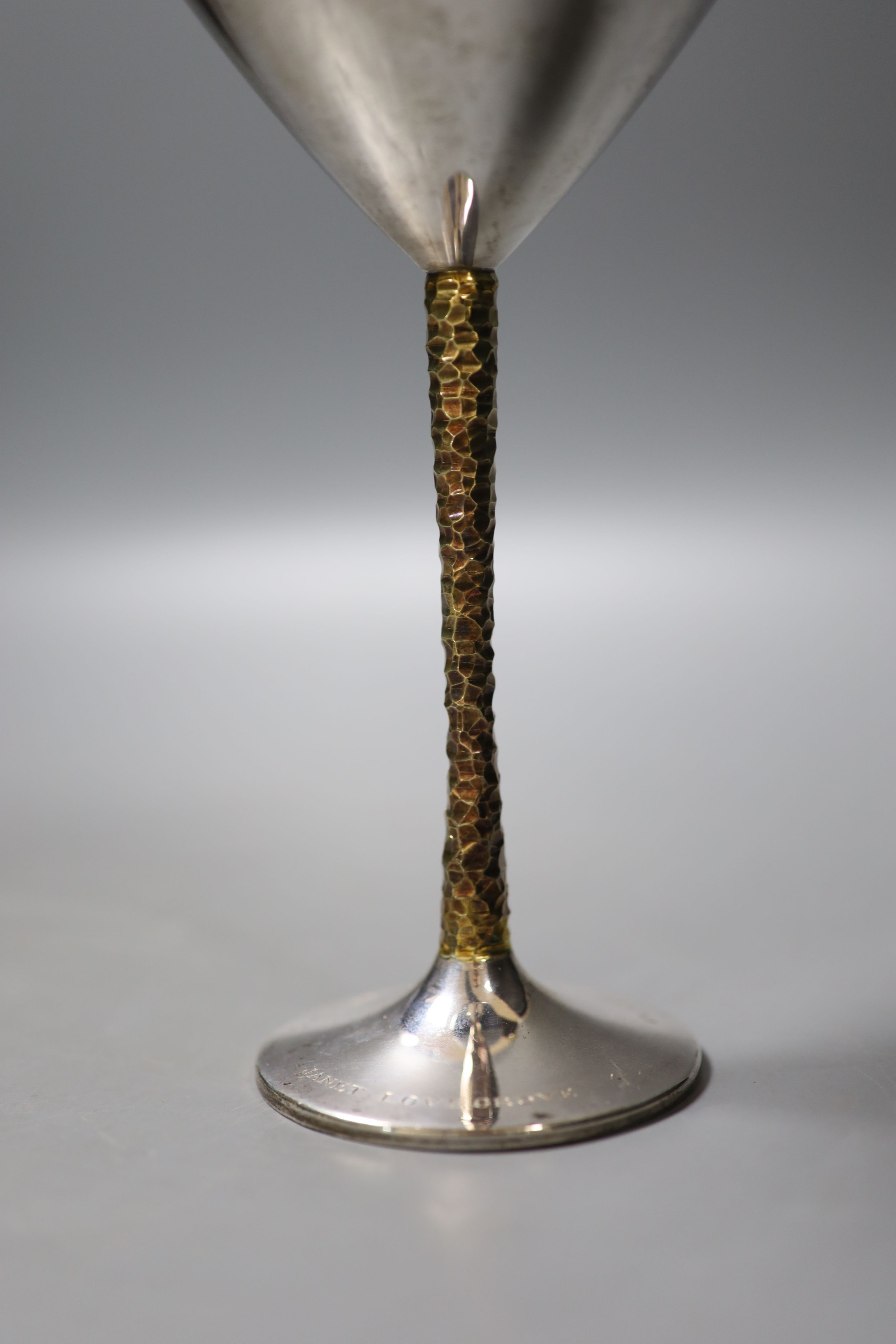 A modern silver champagne coup, by Stuart Devlin, London, 1979, engraved with name and Innholders Company, London, 1979, height 17.9cm, 6.5oz.